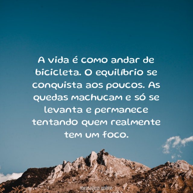 A vida é como andar de bicicleta