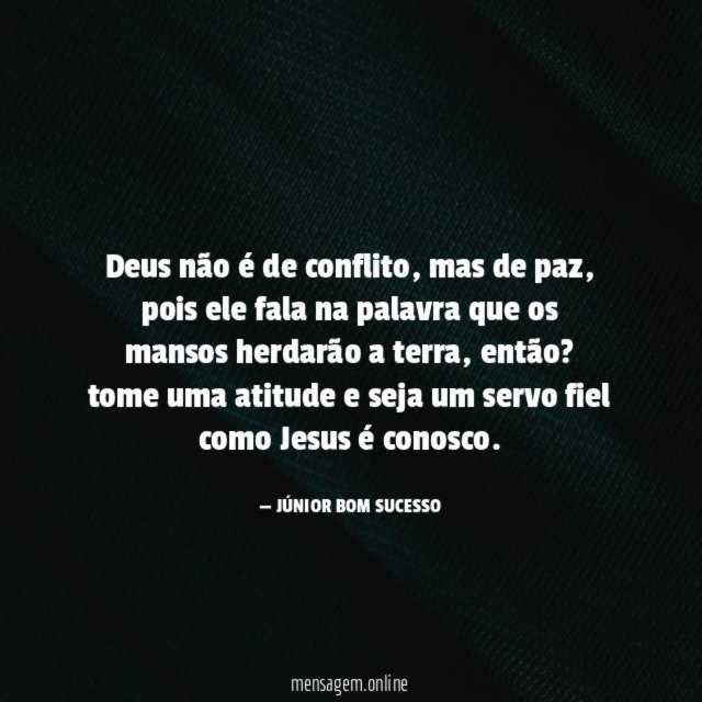 Deus não é de conflito