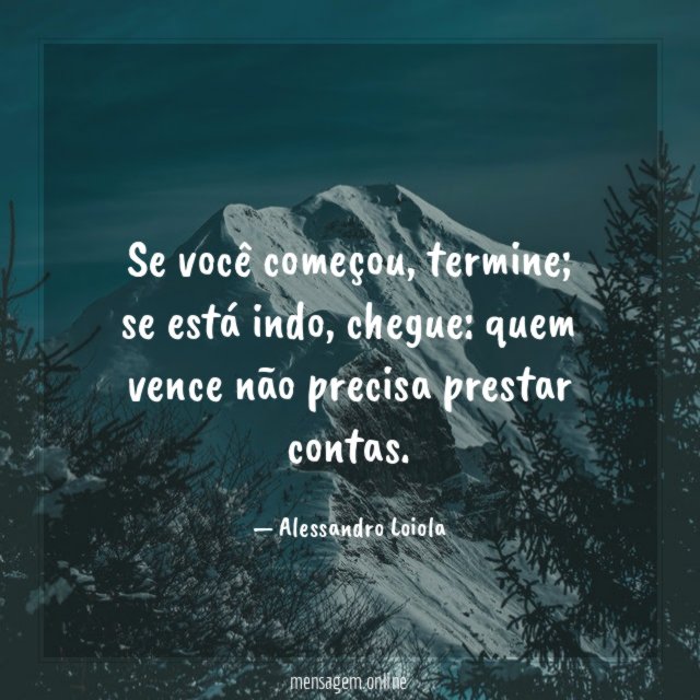 Se você começou