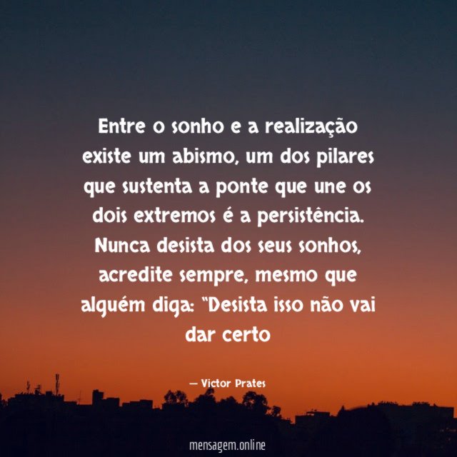 Entre o sonho e a realização existe um abismo