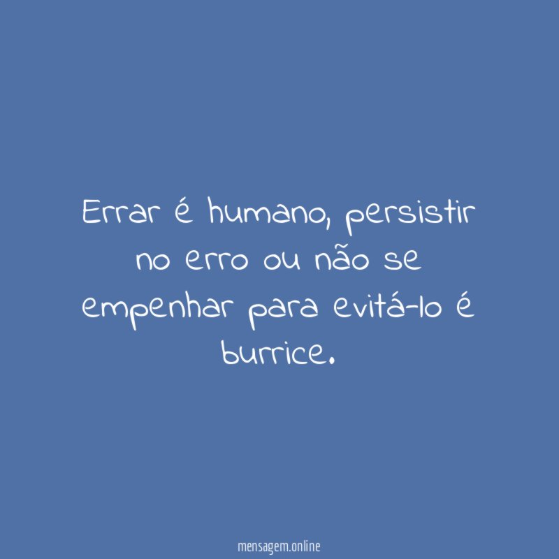 Errar é humano