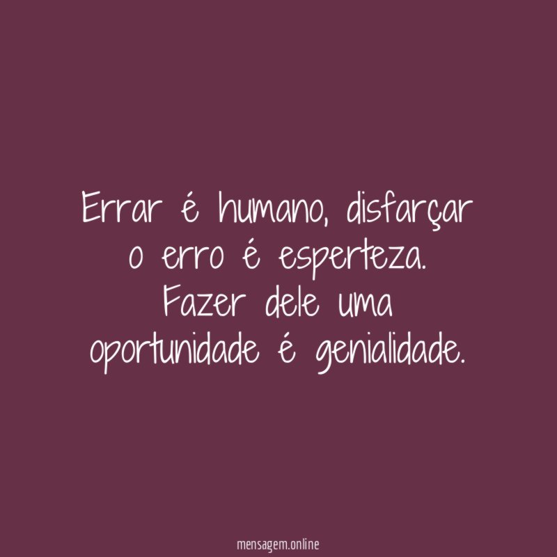 Errar é humano