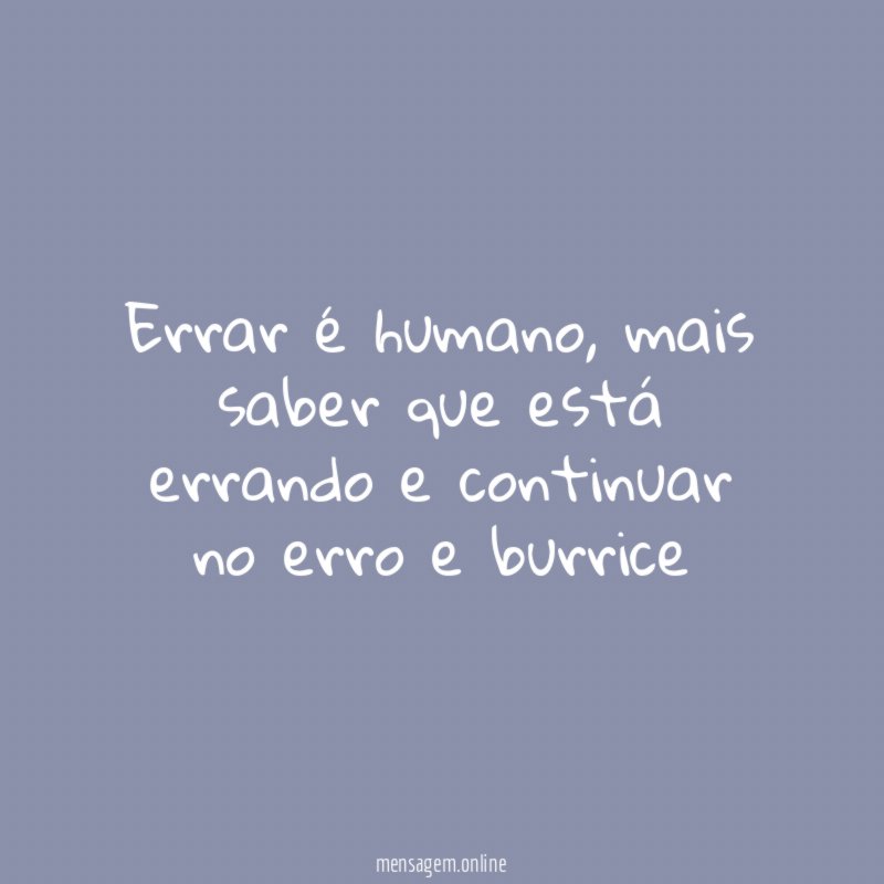 Errar é humano