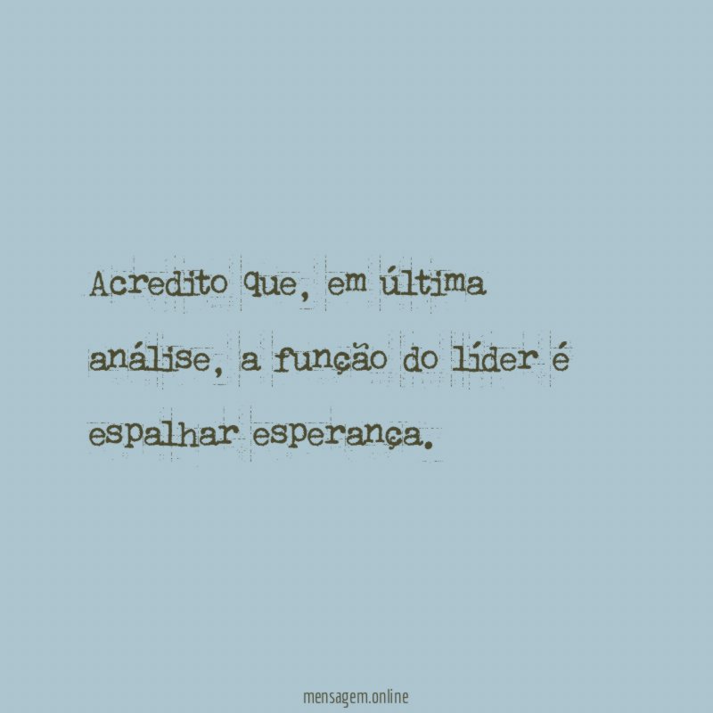 Acredito que