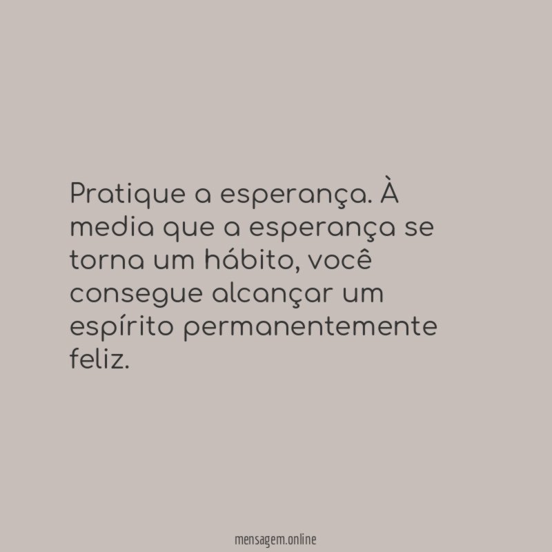 Pratique a esperança