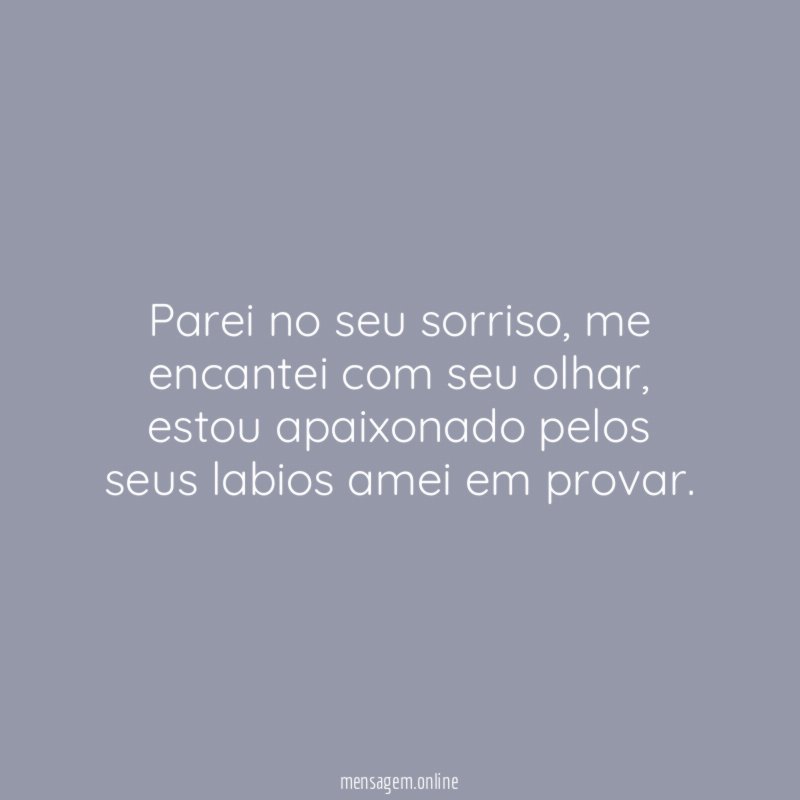 Parei no seu sorriso
