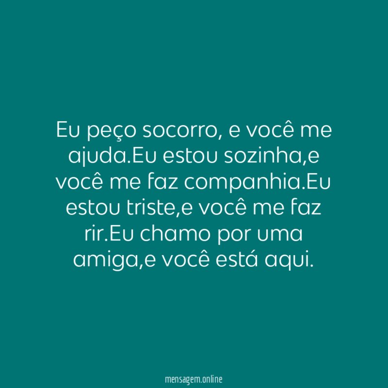 Eu peço socorro
