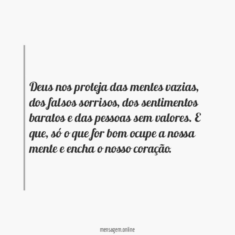 Deus nos proteja das mentes vazias