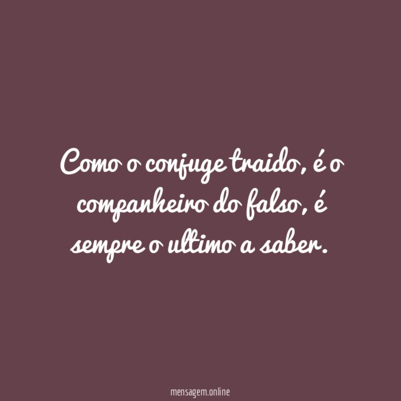 Como o conjuge traido