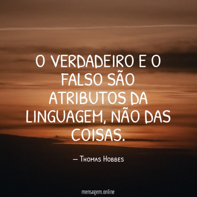 O verdadeiro e o falso são atributos da linguagem
