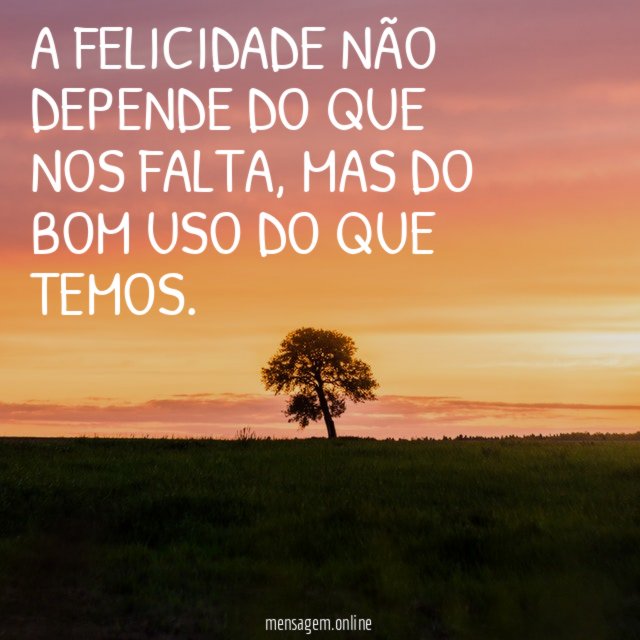 A felicidade não depende do que nos falta