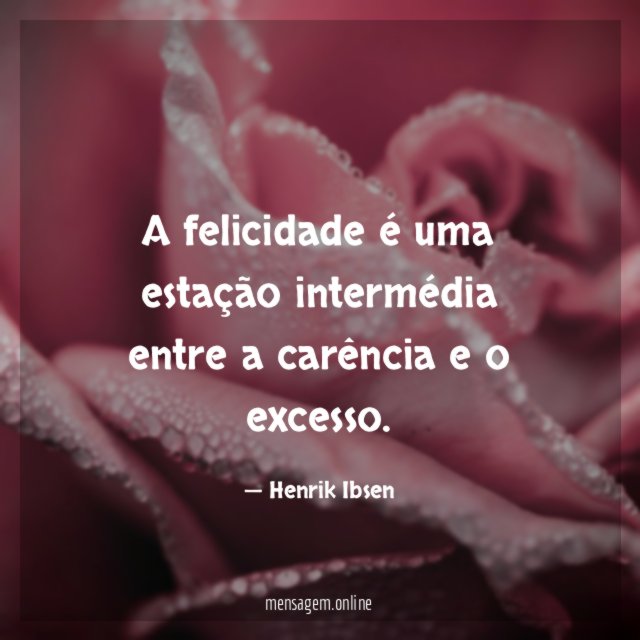 A felicidade é uma estação intermédia entre a