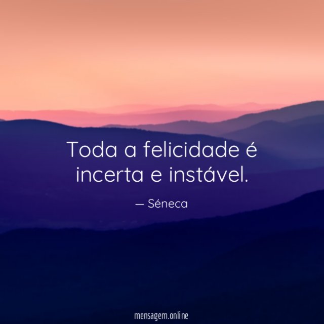 Toda a felicidade é incerta e instável