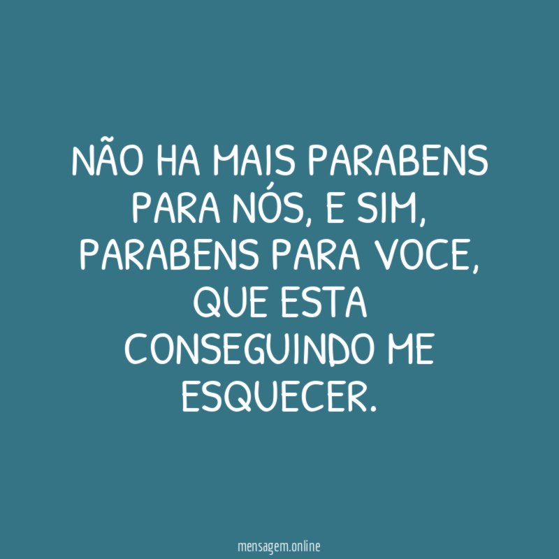 NÃO HA MAIS PARABENS PARA NÓS