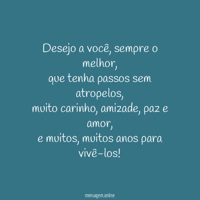 Desejo a você
