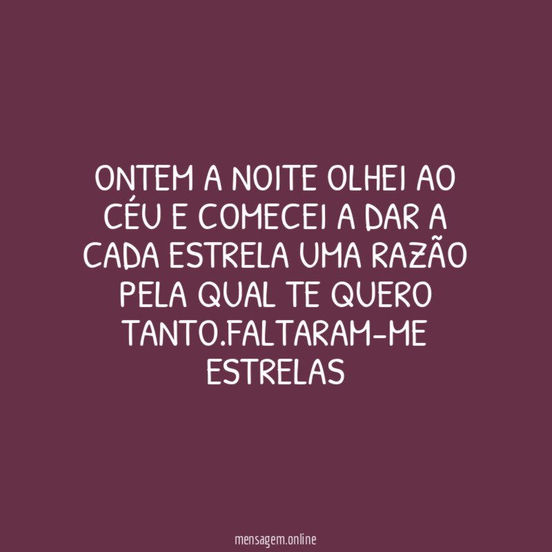 ONTEM A NOITE OLHEI AO CÉU E COMECEI