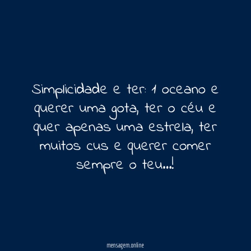 Simplicidade e ter