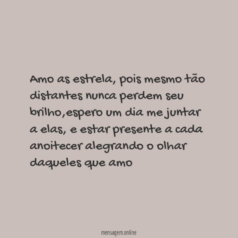 Amo as estrela