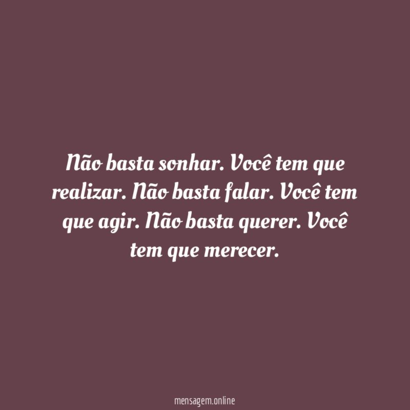 Não basta sonhar