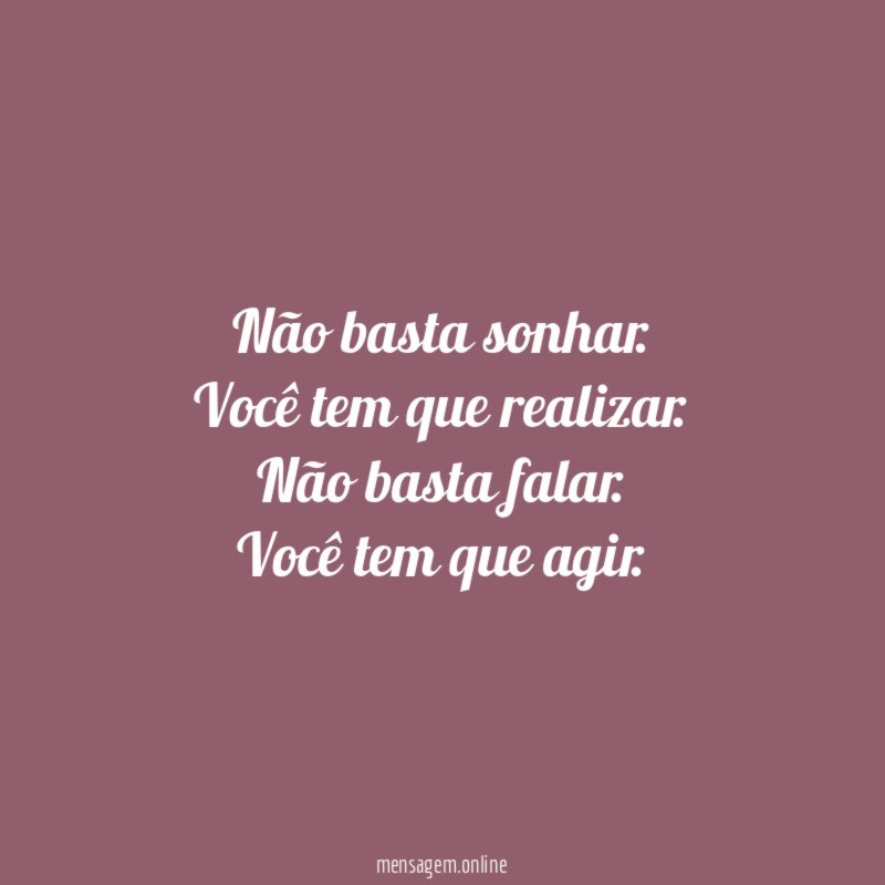 Não basta sonhar