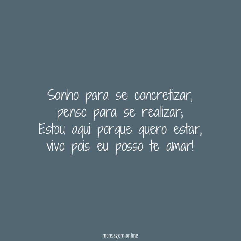 Sonho para se concretizar