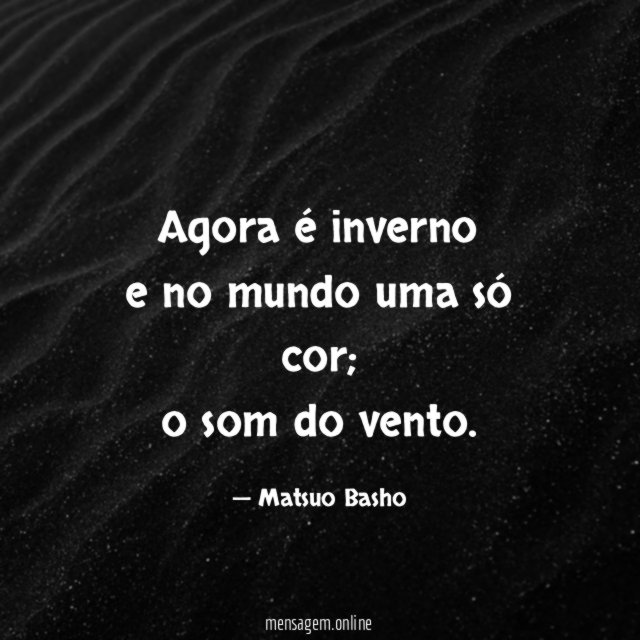 Agora é inverno e no mundo uma só cor