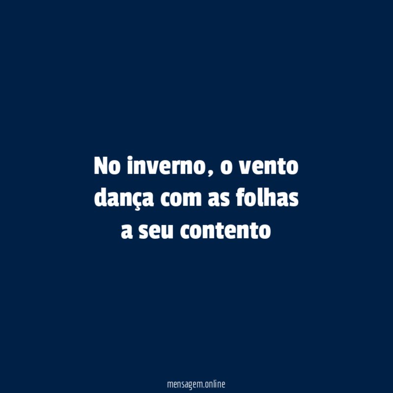 no inverno
