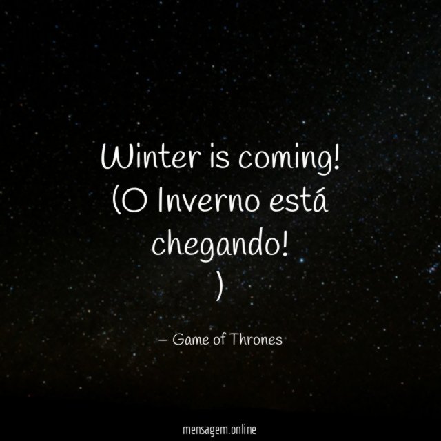 Winter is coming