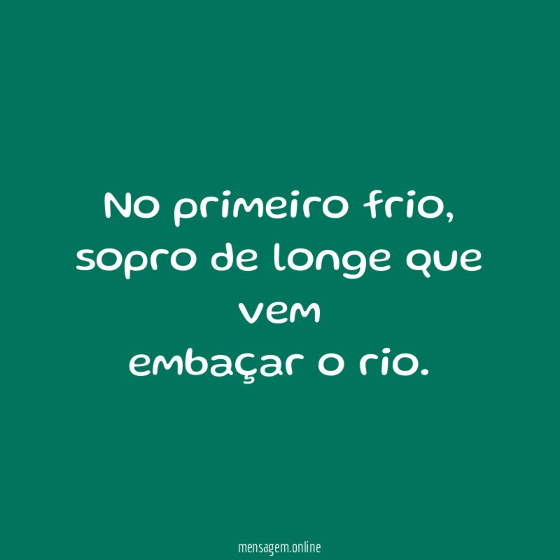 No primeiro frio