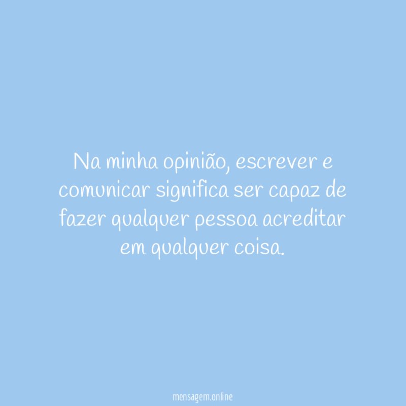 Na minha opinião