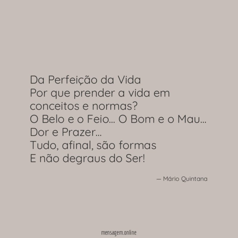 Da Perfeição da Vida