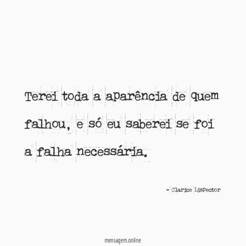 Terei toda a aparência de quem falhou