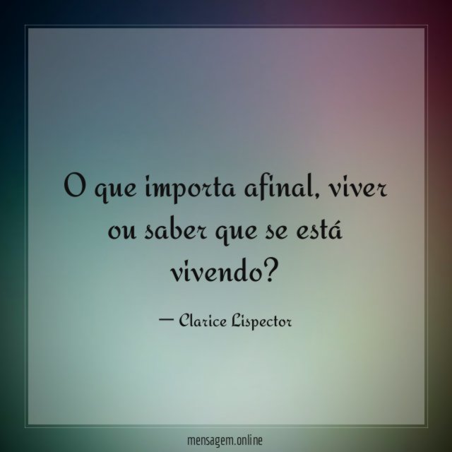 O que importa afinal