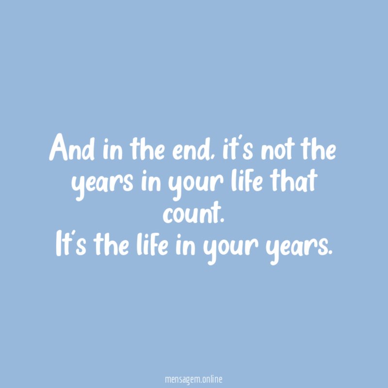 And in the end