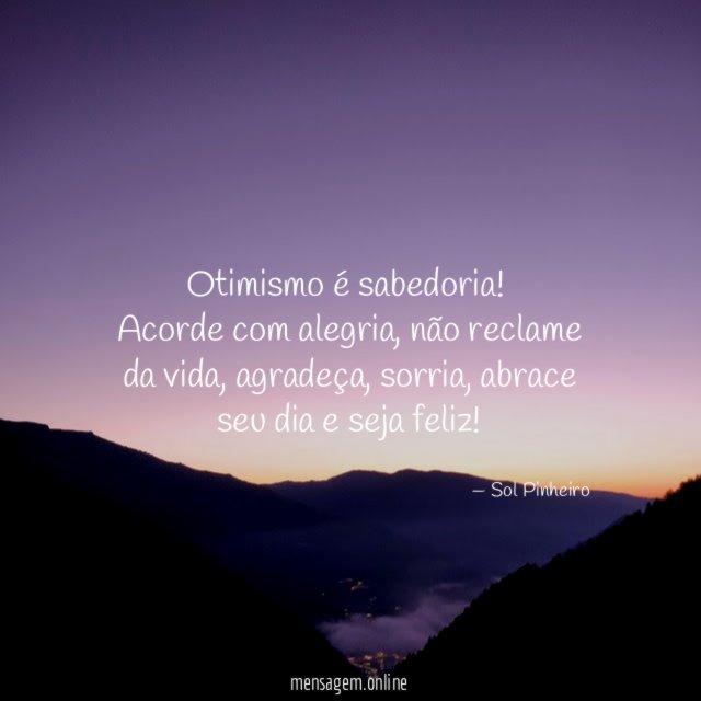 Otimismo é sabedoria