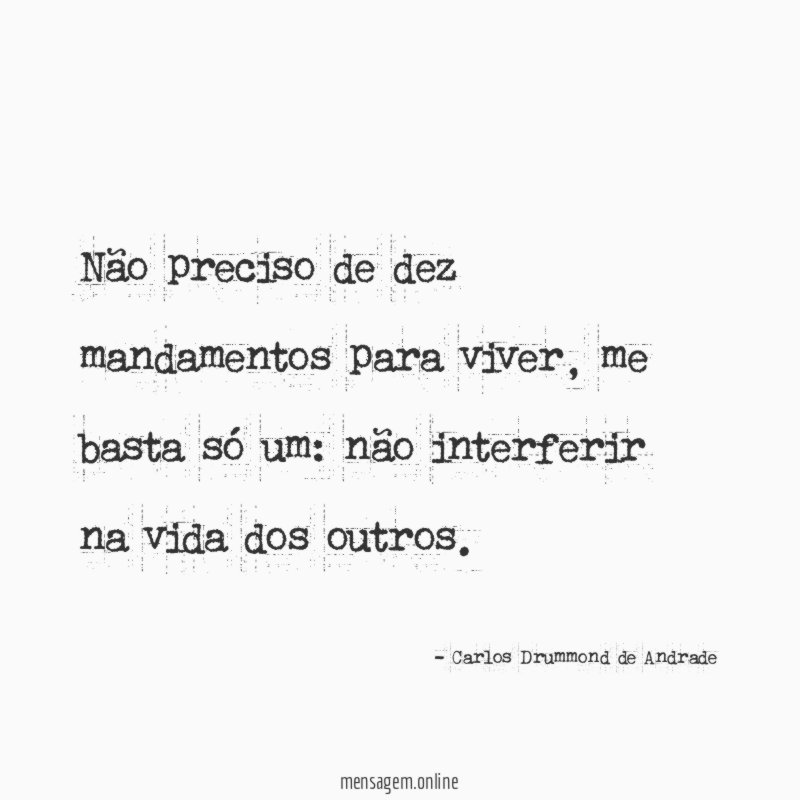 Não preciso de dez mandamentos para viver