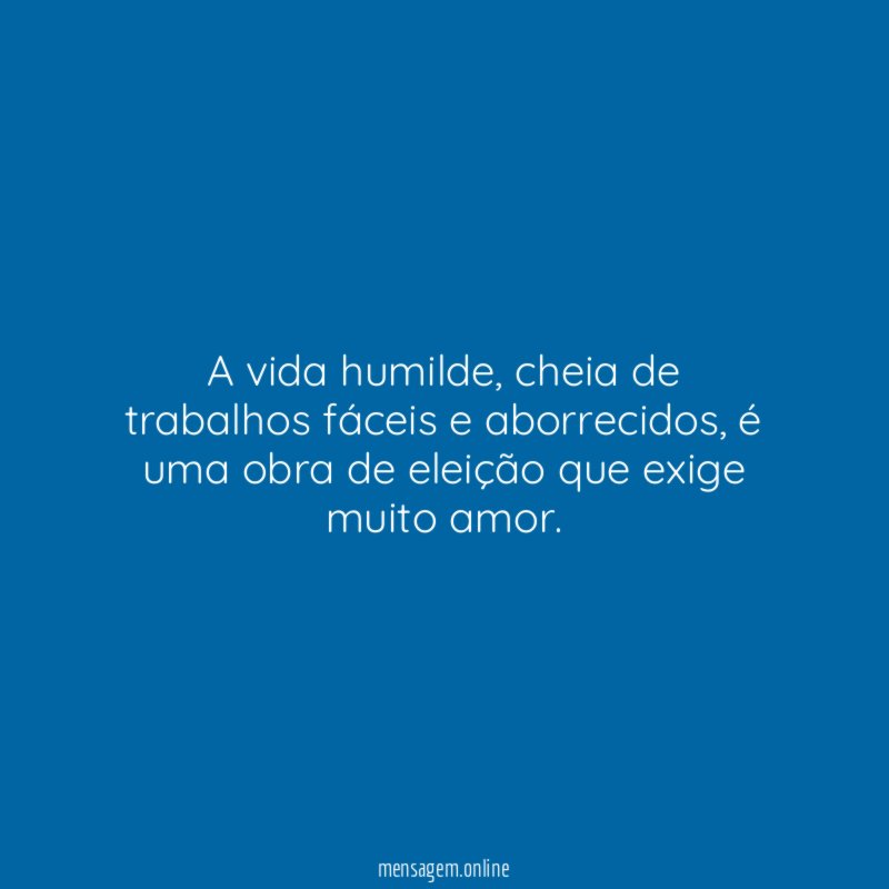 A vida humilde