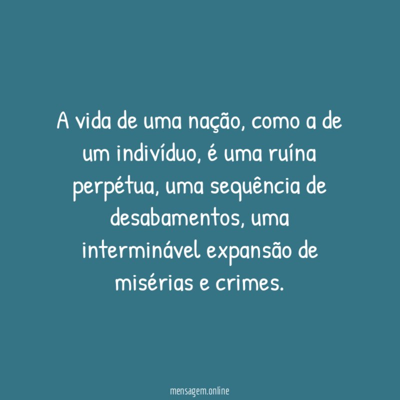 A vida de uma nação