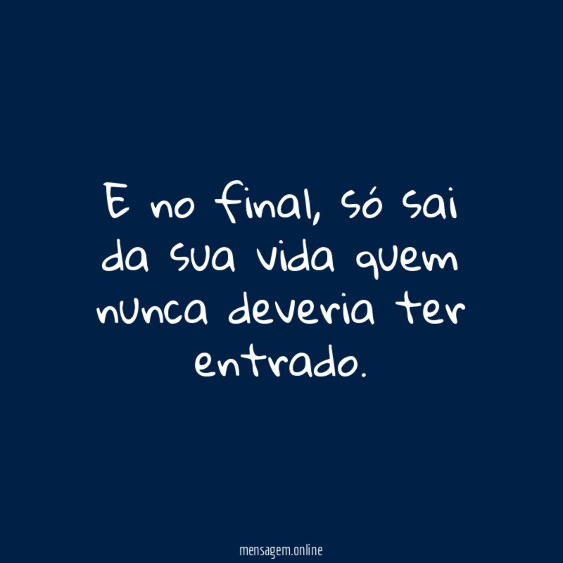 E no final