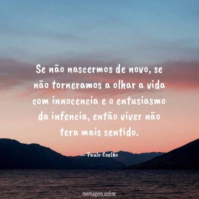 Se não nascermos de novo