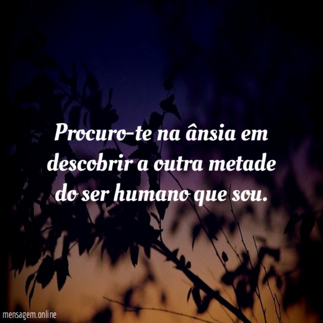 Procuro-te na ânsia em descobrir a outra metade