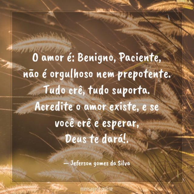 O amor é