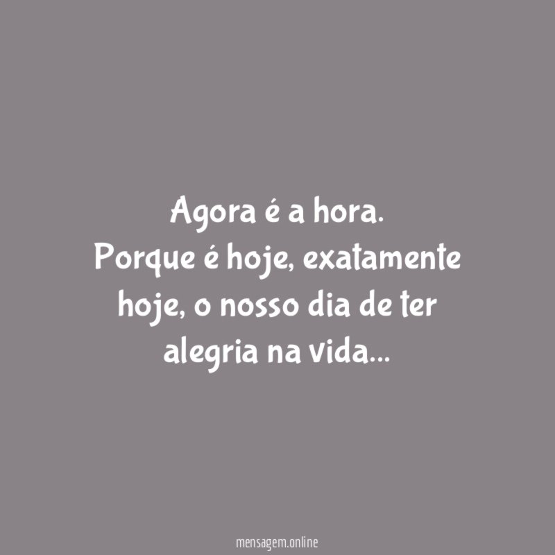 Agora é a hora