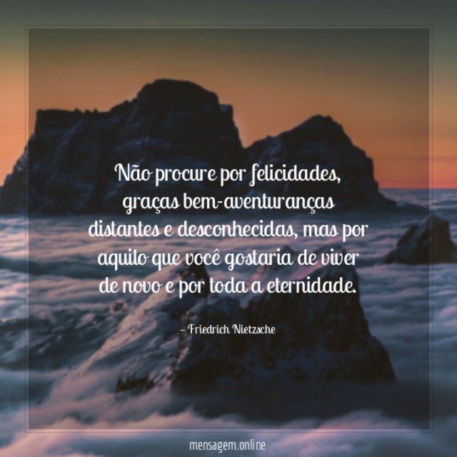 Não procure por felicidades