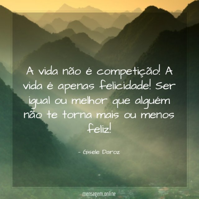 A vida não é competição