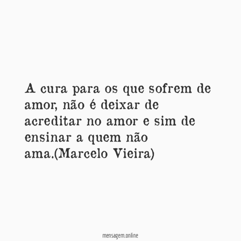 A cura para os que sofrem de amor