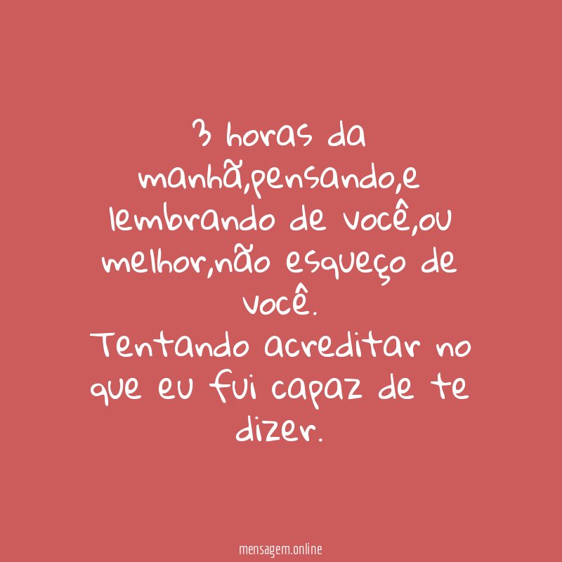 3 horas da manhã
