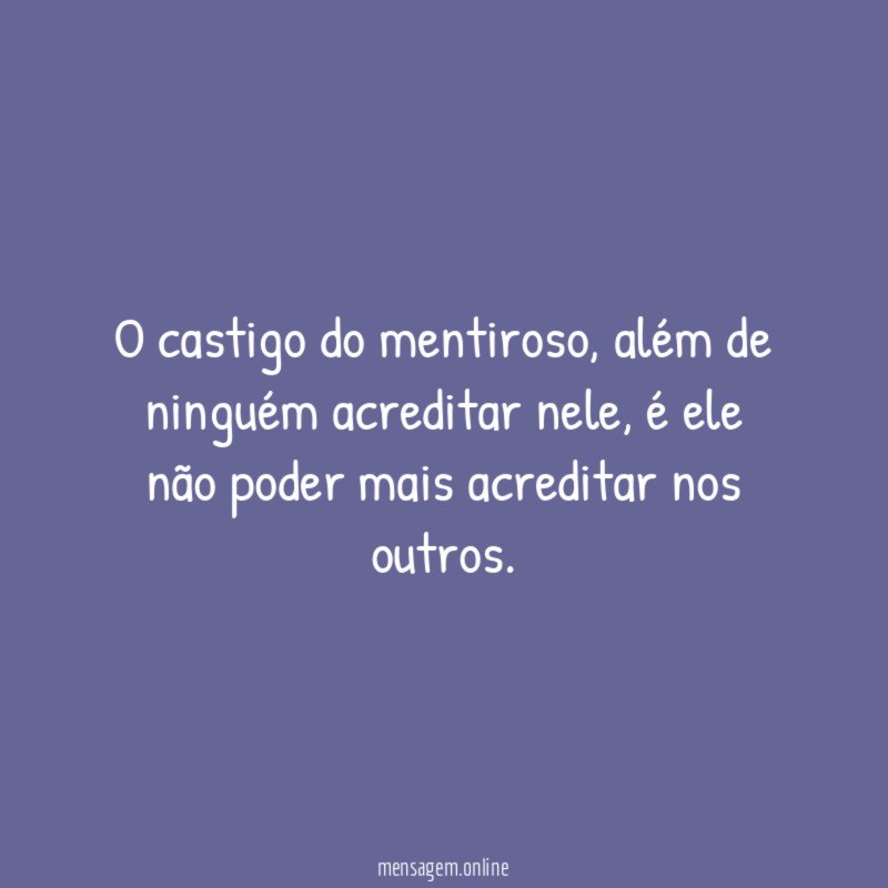 O castigo do mentiroso