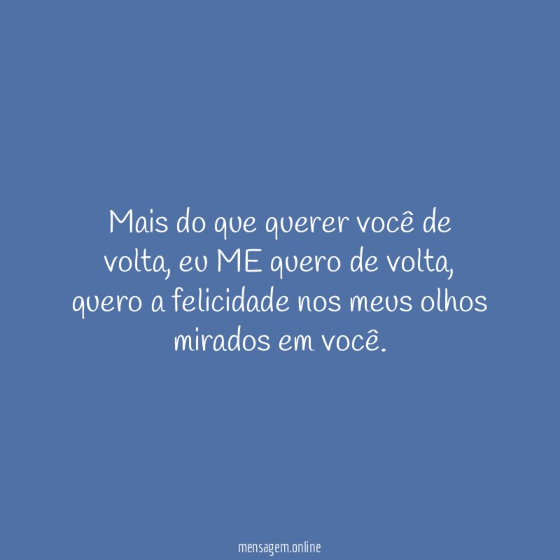 Mais do que querer você de volta
