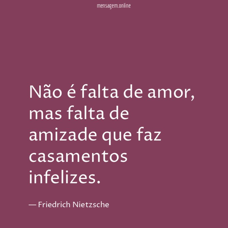Não é falta de amor